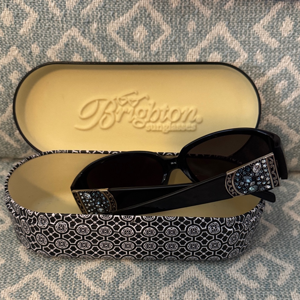 Brighton Black Sunglasses With Crystal Accent Temples
